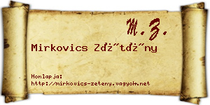 Mirkovics Zétény névjegykártya